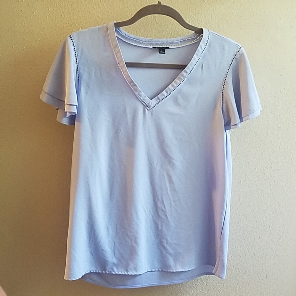 Ann Taylor Flowy Sleeve V-Neck